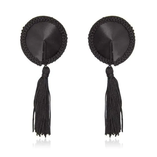 Cache T&eacute;tons Adh&eacute;sif Rond Satin Pompon 2pcs