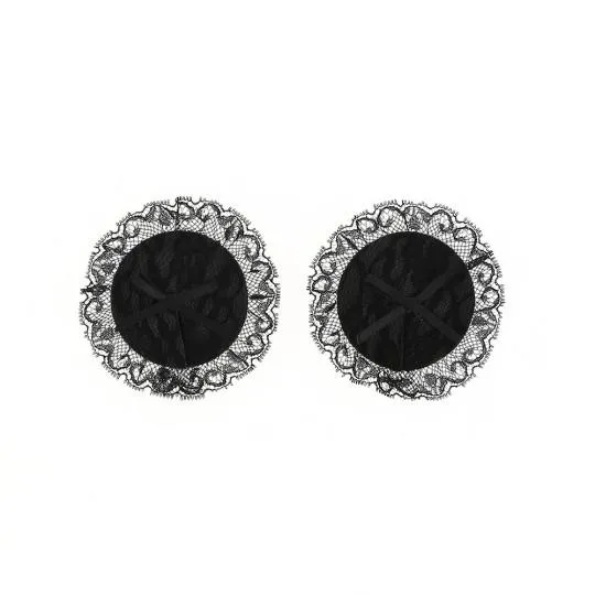 Cache T&eacute;tons Adh&eacute;sif Rond Dentelle 2pcs