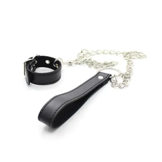 Set Collier & Laisse Cuir Sex Noir
