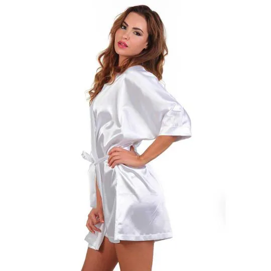 Kimono D&eacute;shabill&eacute; Satin &agrave; Nouer