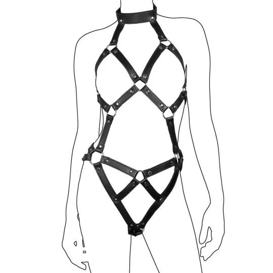Harnais Cuir Body Femme 286