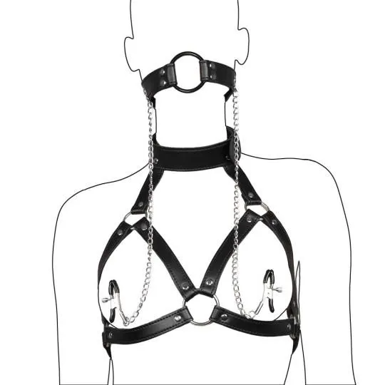 Harnais Briselys Seins Nus & Baillon