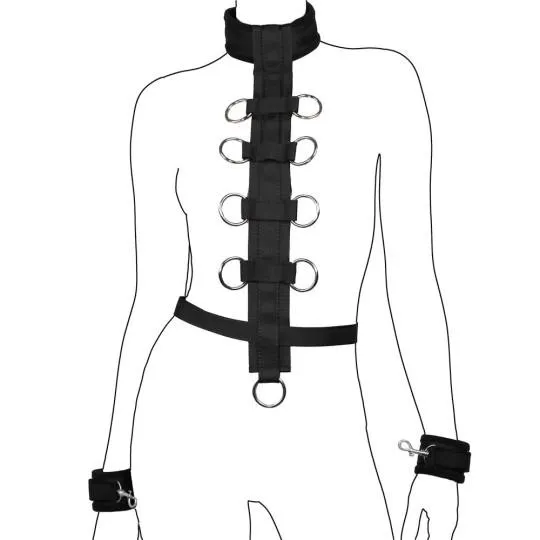 Set Attache Cou Poignet Noir
