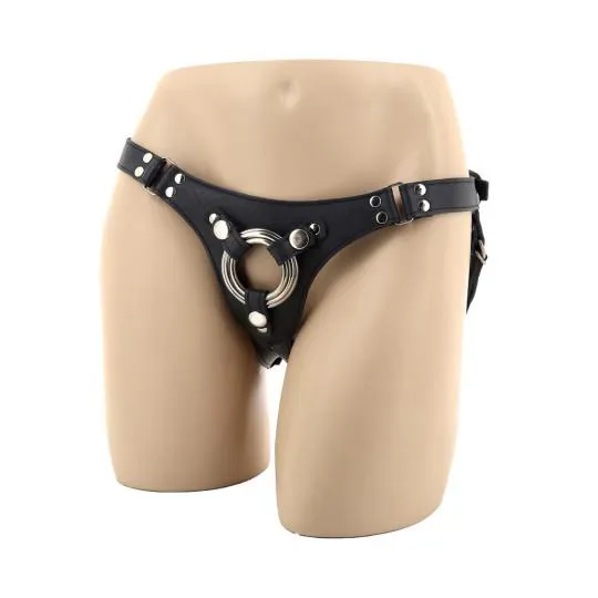 Ceinture Cuir 3 Anneaux Noir