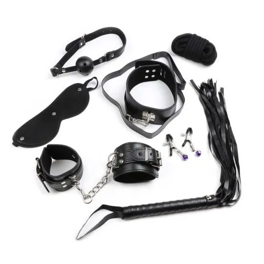Coffret Soumission Fetish 8pcs Noir 