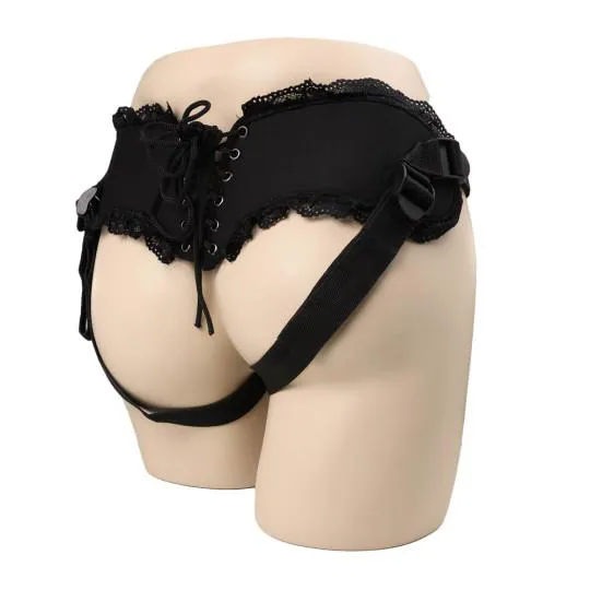 Harnais Ceinture Dentelle Lacet Noir
