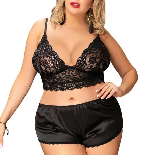 Ensemble Top & Short Satin Carina 3pcs
