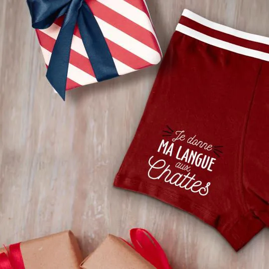 Langue Aux Chattes Boxer Homme Message