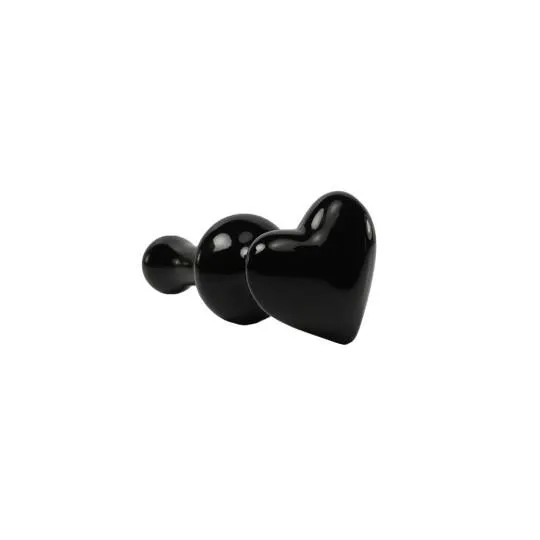 Plug Anal C&oelig;ur Pyrex Noir 9,6cm x 5cm