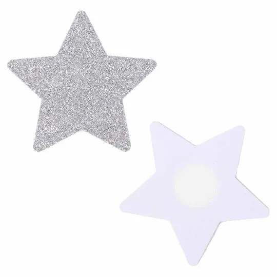 Cache T&eacute;tons Adh&eacute;sif Etoile Paillet&eacute; 2pcs