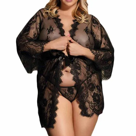 Kimono D&eacute;shabill&eacute; Dentelle Vienne 