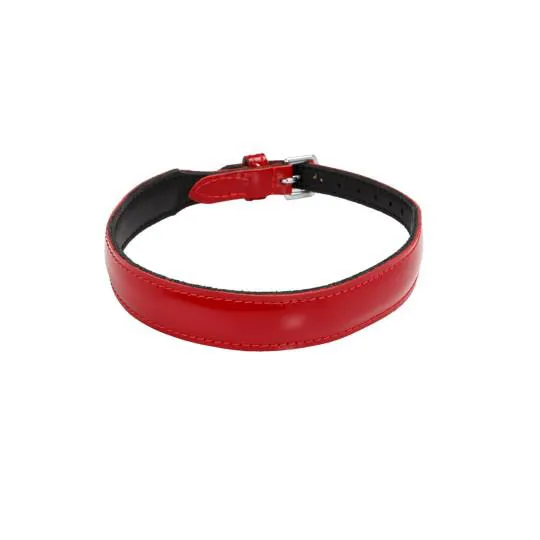 Collier R&eacute;glable Doubl&eacute; 45cm Cuir Veau Vernis 