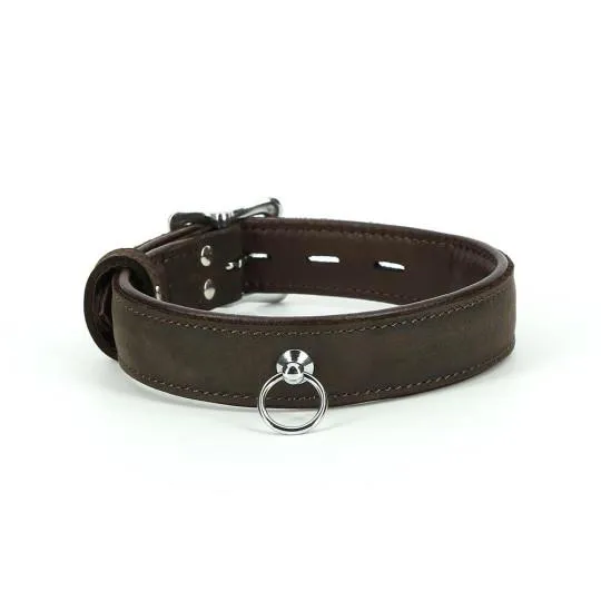 Collier Simili Anneau R&eacute;glable Noir