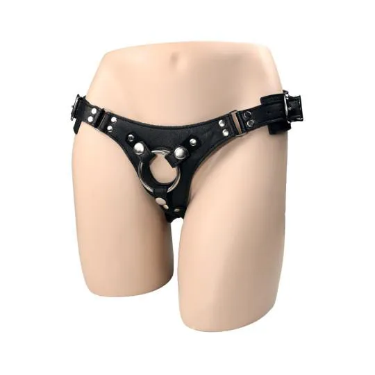 Ceinture Harnais Cuir 3 Anneaux M&eacute;tal