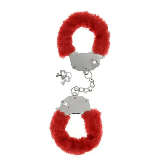 Menottes Poignets Fourrure Rouge